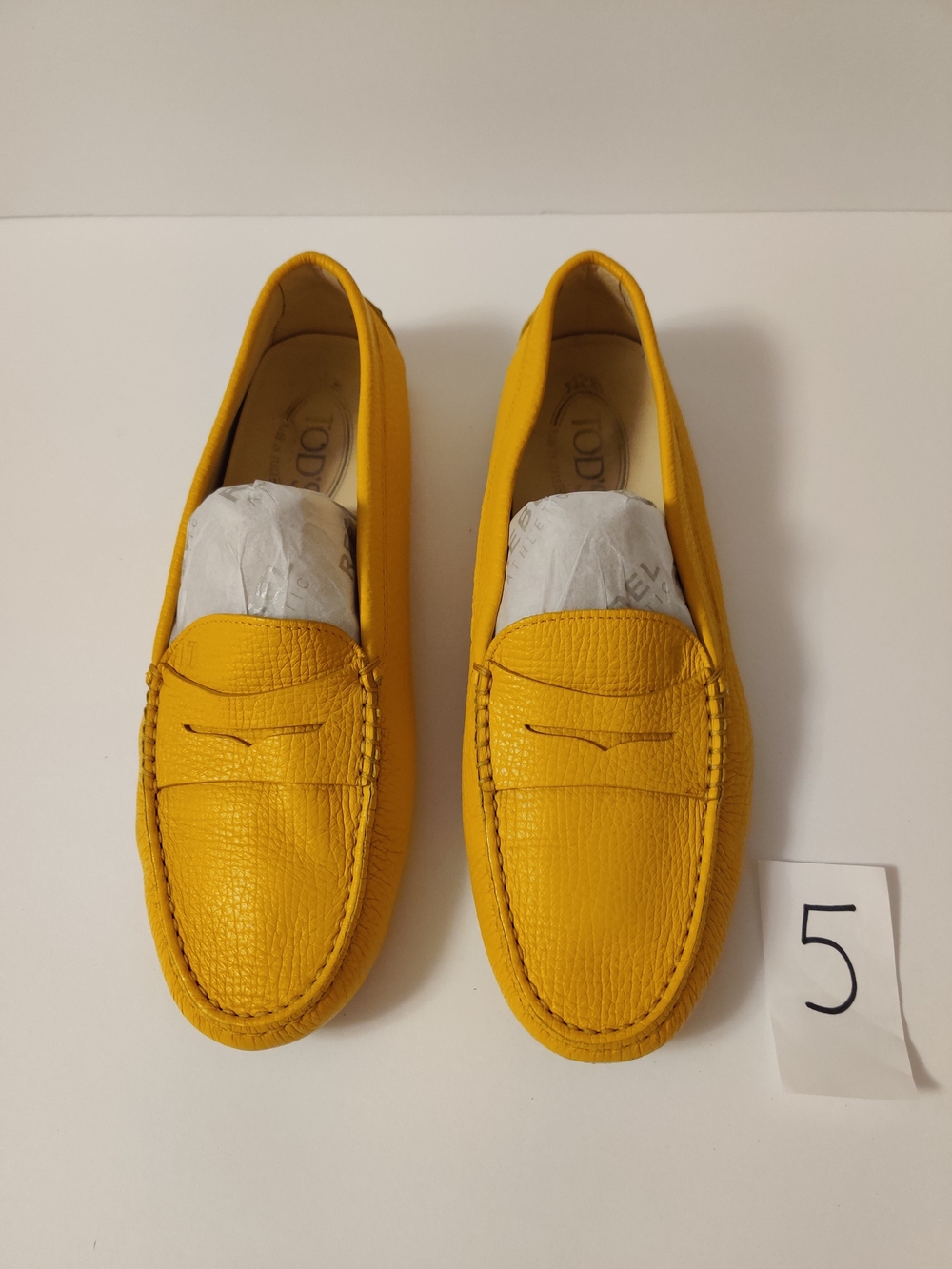 Tod's Yellow Leather Penny Loafers - Italy 9